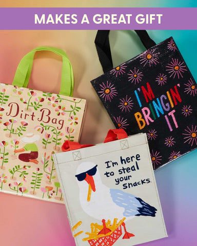 Blue Q Packin' Snacks Handy Tote gift idea promotes practical, stylish gifting moments