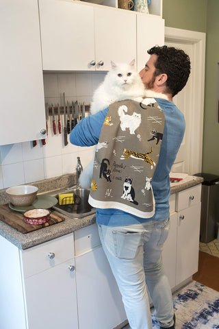 Blue Q People I Love Cats towel shows soft cotton and big size for versatility.