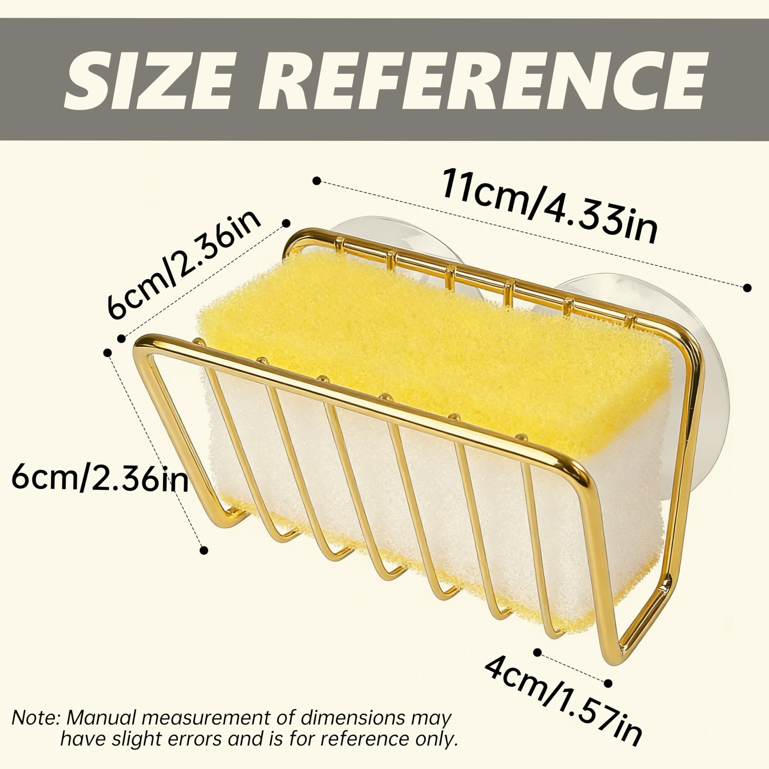 Blueden gold wall-mounted soap tray adds convenient storage in kitchen or bath.