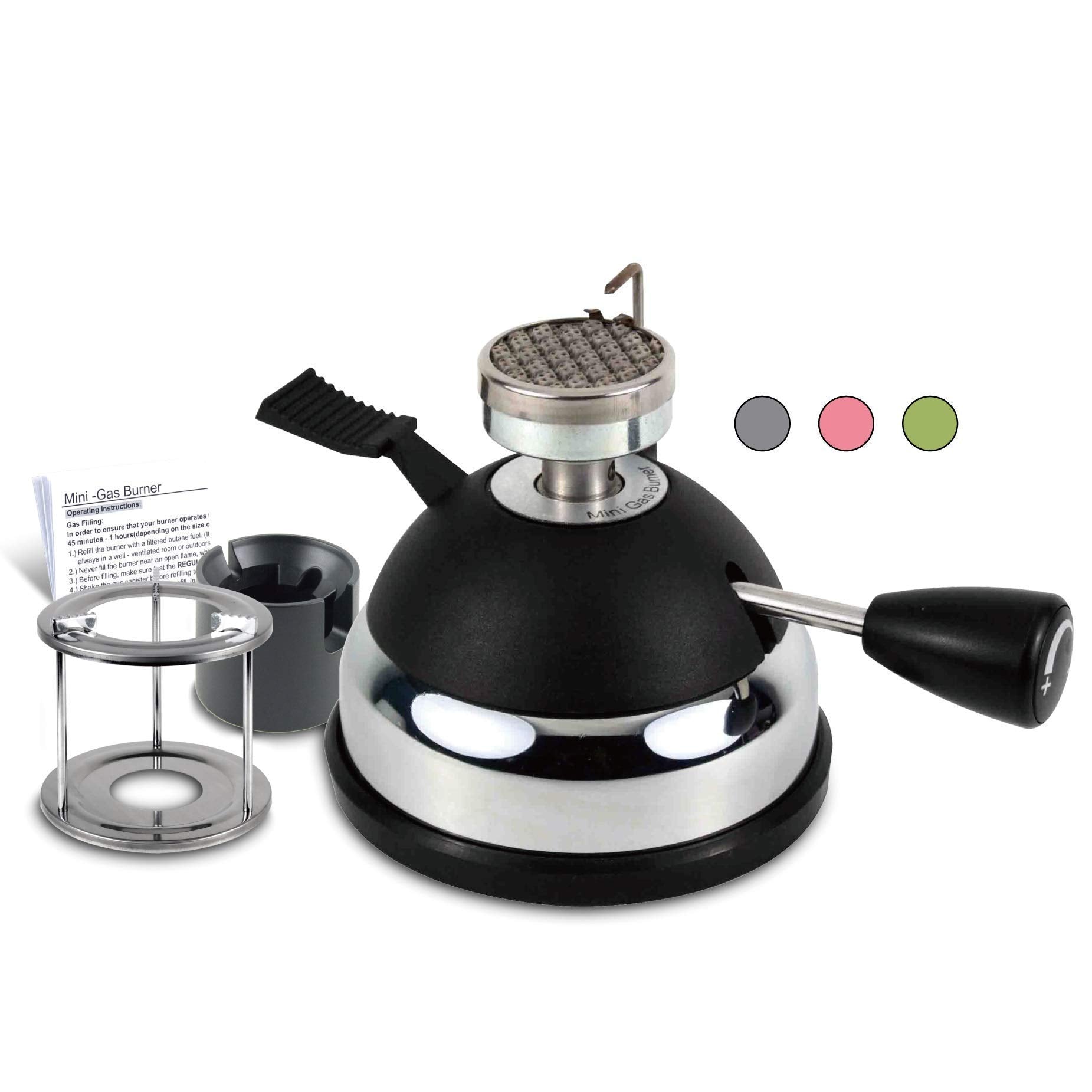 BlueFire mini burner base with furnace stand providing stable tabletop support for siphon brewing
