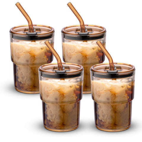 BLUEPOLAR amber 13 oz tumbler with straw and lid for cold or hot beverages