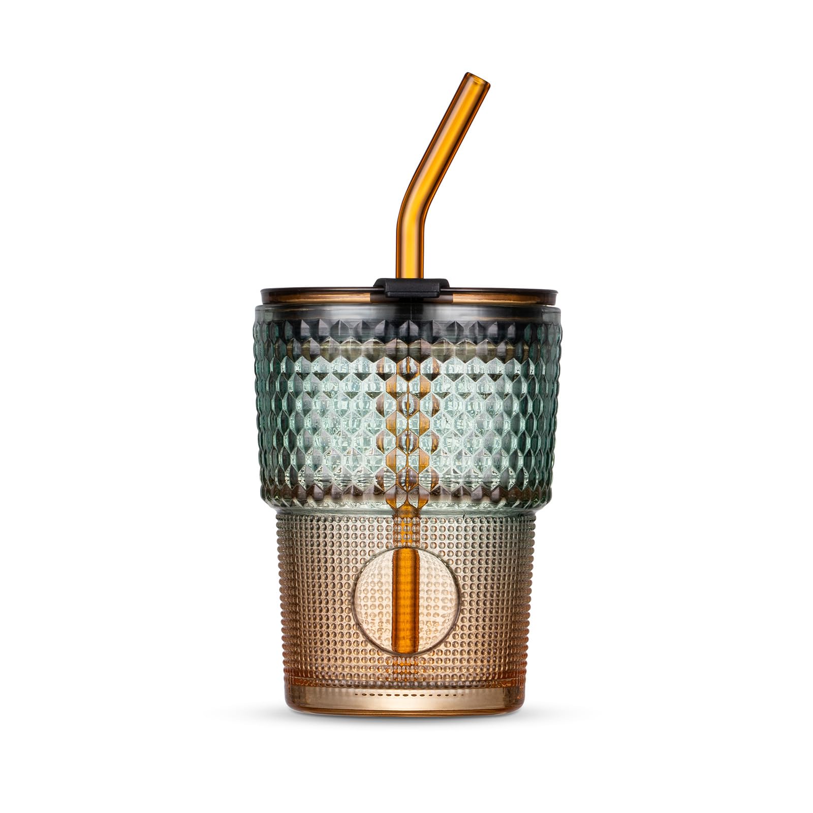 BLUEPOLAR amber ribbed 13oz tumbler keeps beverages comfortably chilled or warm.