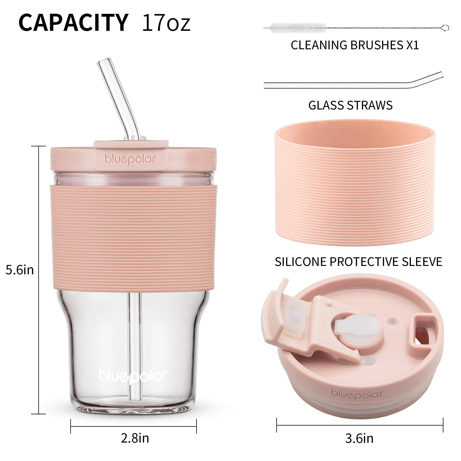 BLUEPOLAR iced coffee tumbler with lid and straw, keeps beverages cold on the move.
