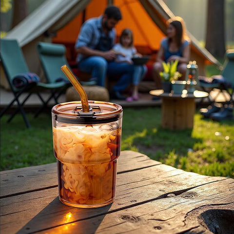 BLUEPOLAR set includes reusable glass straws with leak-proof lid.