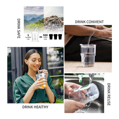 BLUEPOLAR two-pack white glass tumblers ideal for family use or gifting.