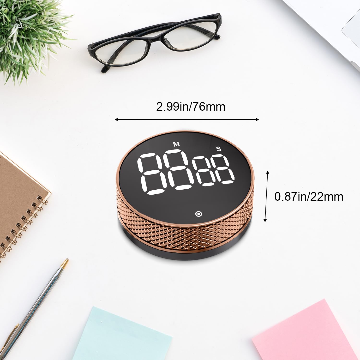 Blue Snail timer showing volume adjustment options for different environments