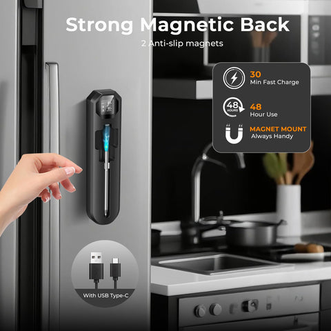 BlueSwan dual-sensor tech tracks meat and ambient temperatures for consistent doneness.