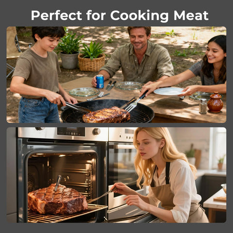 BlueSwan high‑heat resistant probe withstands up to 572°F for versatile cooking.