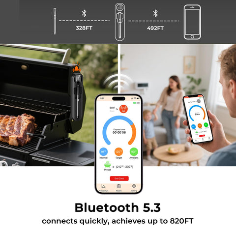 BlueSwan magnetic oven mount keeps the thermometer within reach during cooking.