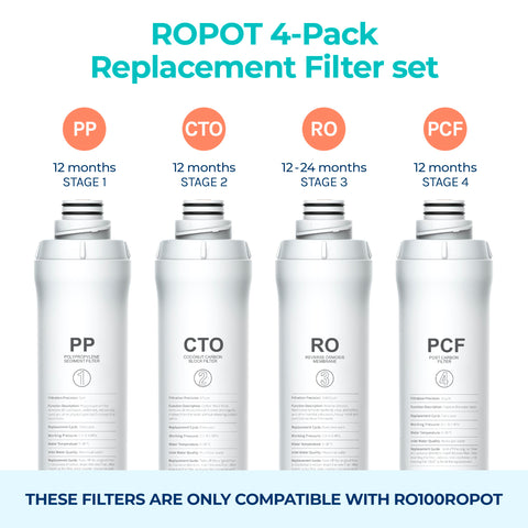 Bluevua RO100ROPOT CTO filter removes chlorine taste and odor