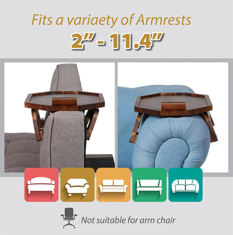 BLUEWEST armrest tray features a 360-degree rotating phone holder for easy device access.
