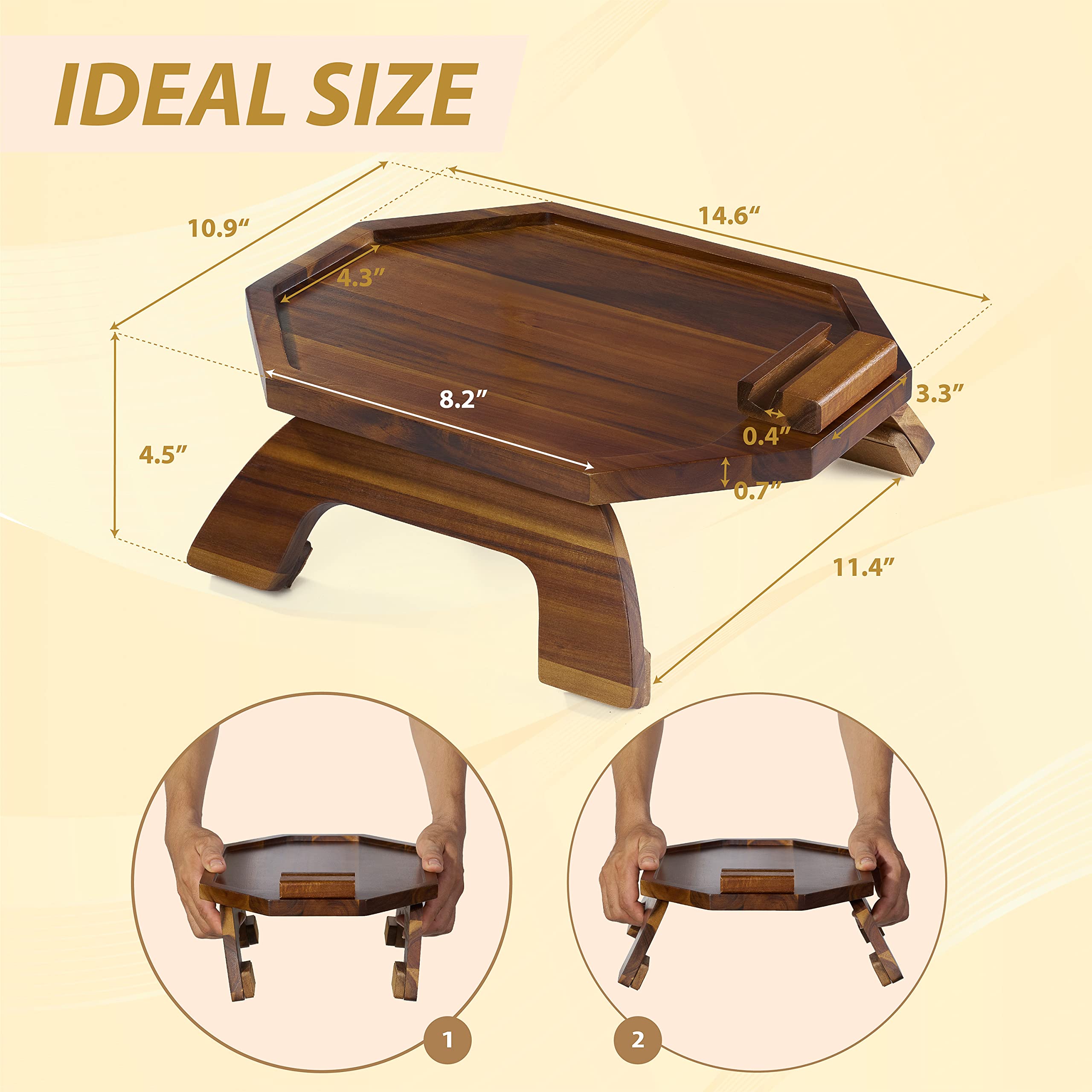BLUEWEST anti-slip underside helps keep the tray steady without sofa damage.