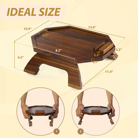 BLUEWEST anti-slip underside helps keep the tray steady without sofa damage.