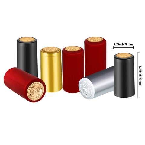 Blulu PVC shrink capsules 30 mm height enable quick, uniform bottle wrapping.