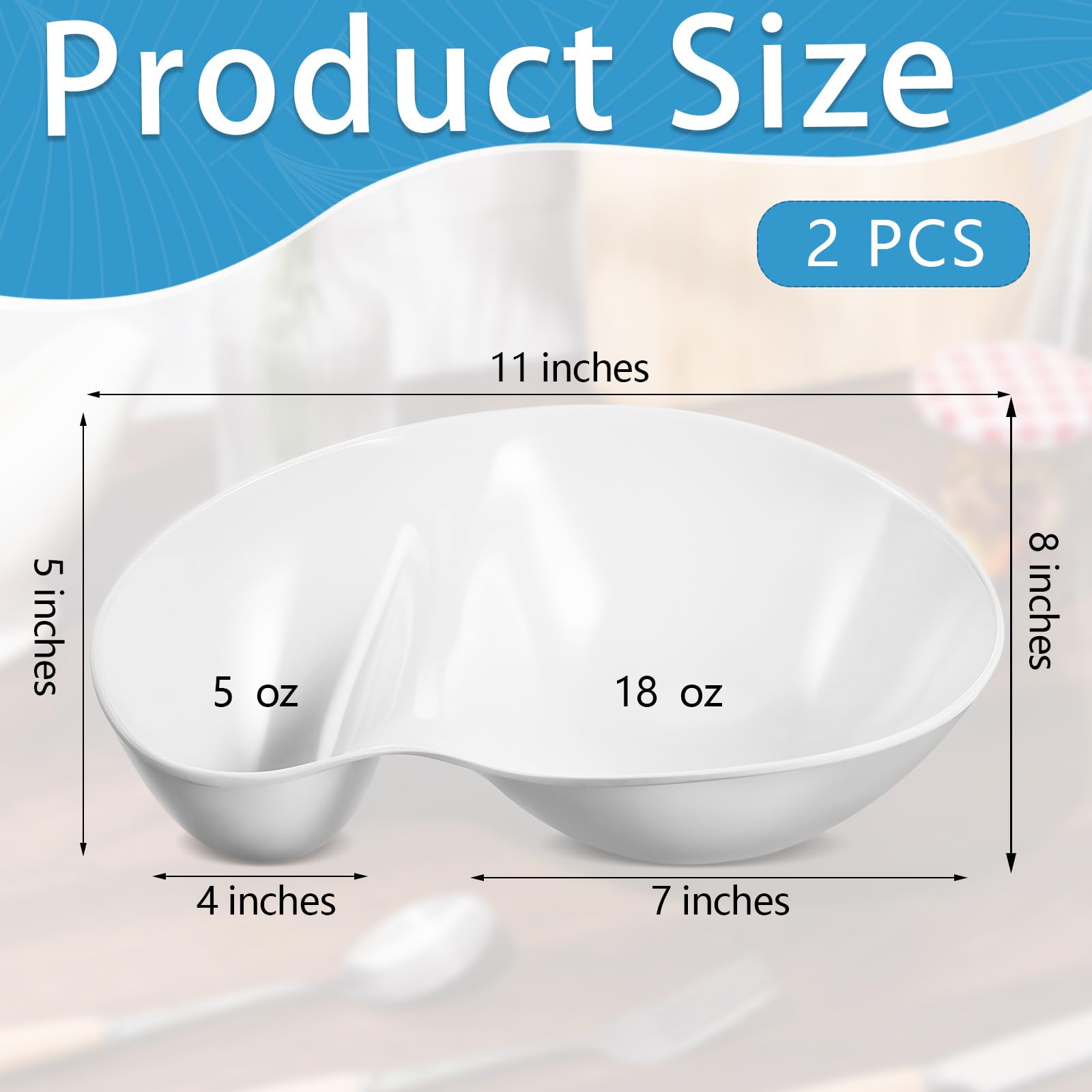 Blushtier divided tray shows sauce compartment for easy dipping.