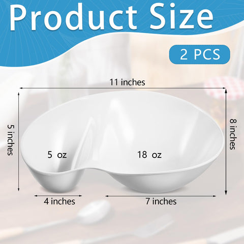 Blushtier divided tray shows sauce compartment for easy dipping.