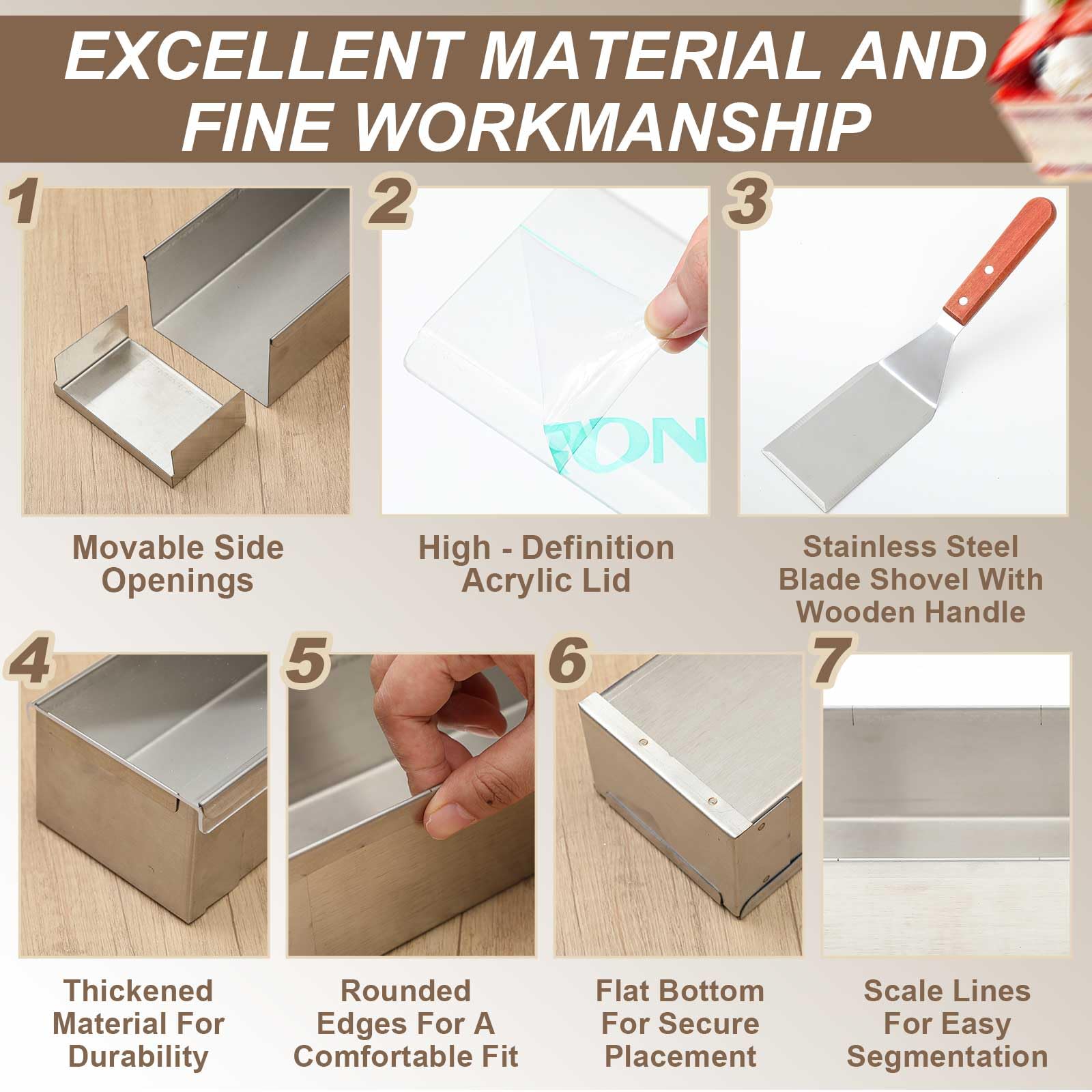 Blushtier metal spatula and triangular scraper for precise edges