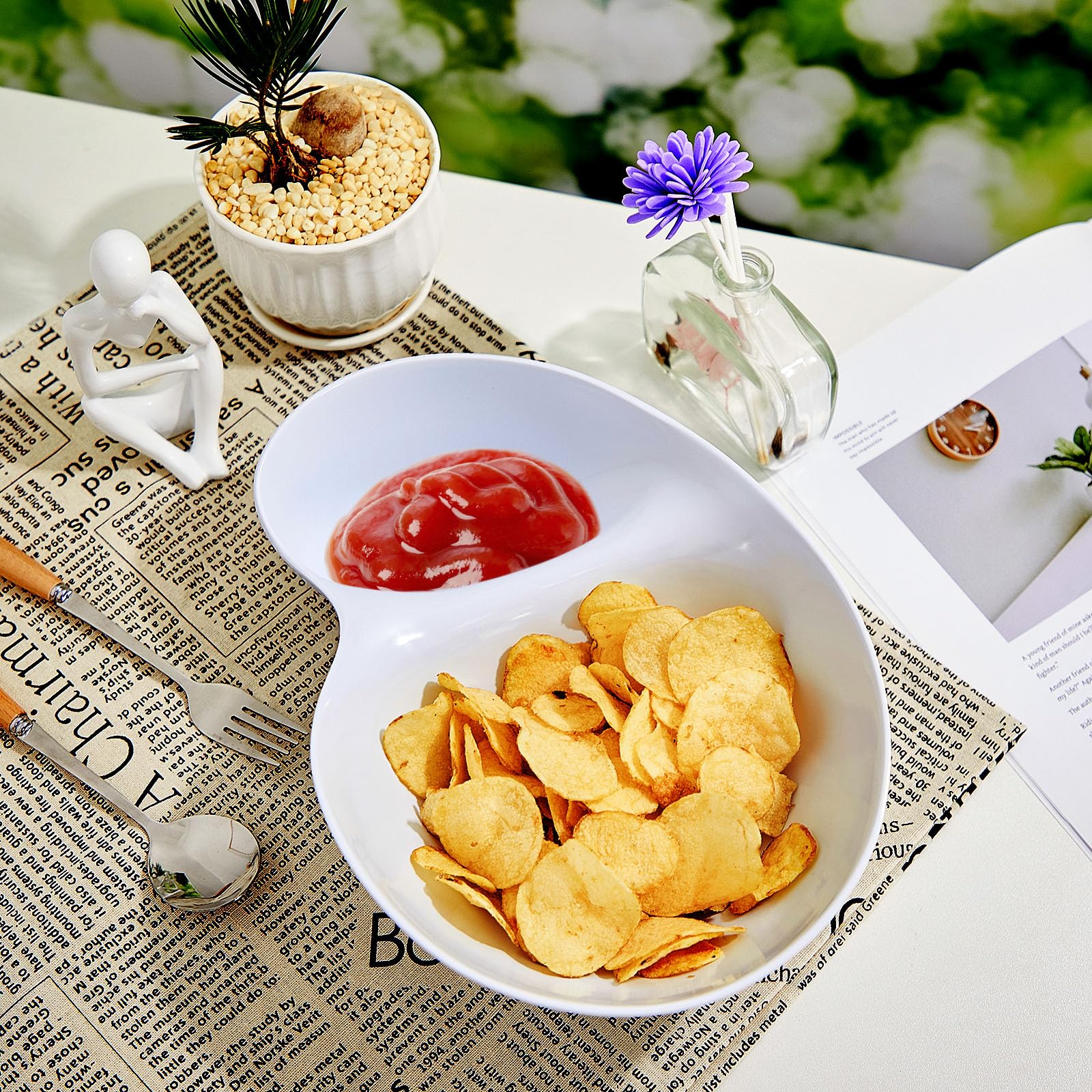Blushtier reusable white serveware enhances table presentation.