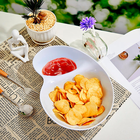 Blushtier reusable white serveware enhances table presentation.