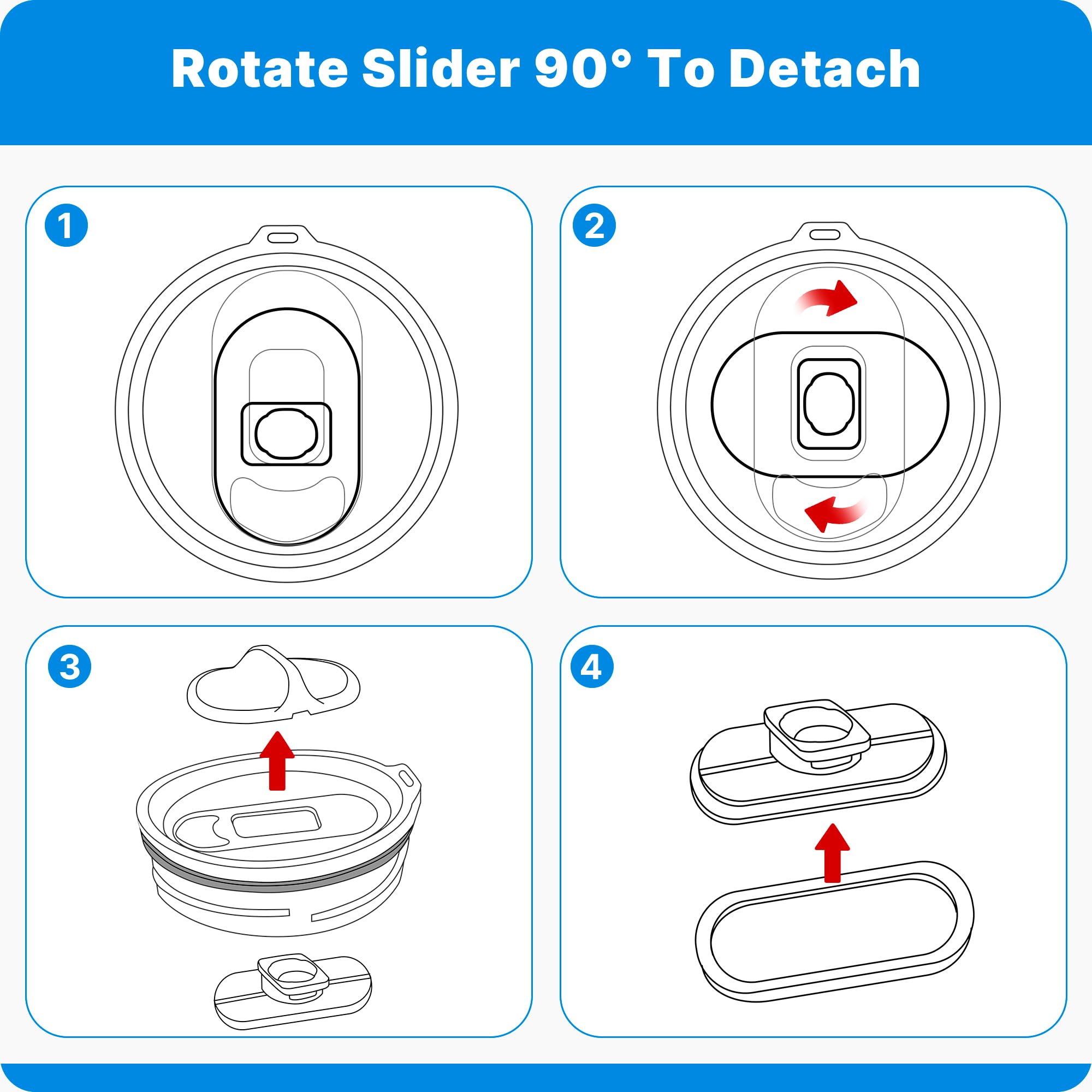 Bluwing easy-clean lid detachment for quick maintenance after use