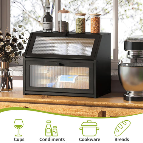 BMOSU bread box top-surface design saves countertop space.