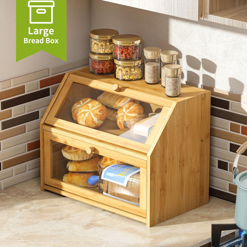 BMOSU magnetic lock on bread box door for secure closure