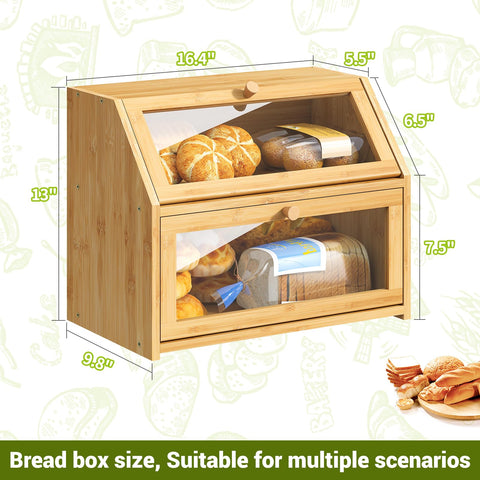 BMOSU space saving design bread box maximizing counter organization
