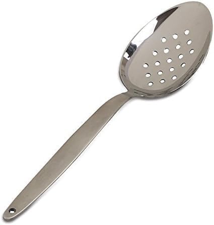 Kunz serving spoon with wide mouth for easy scooping of sauces and sides.