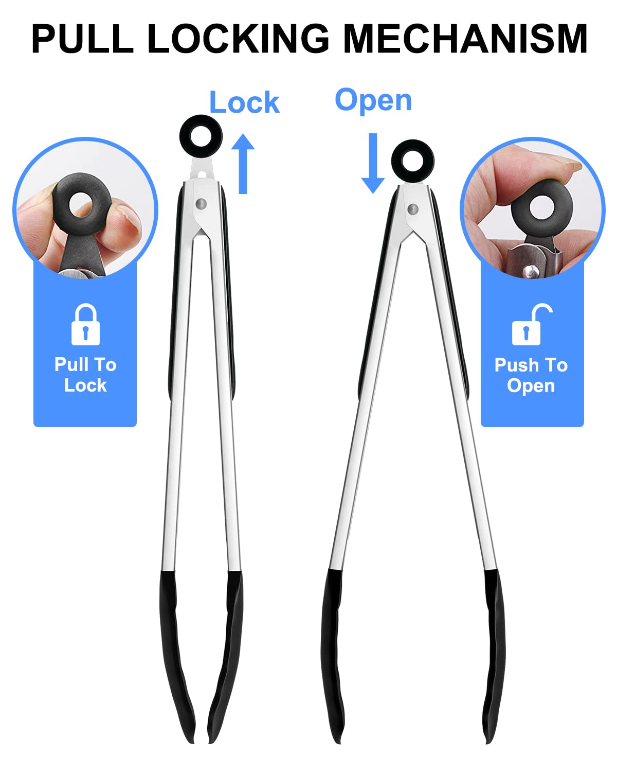 BNLCD 12-inch tong for large meats and grilling control.