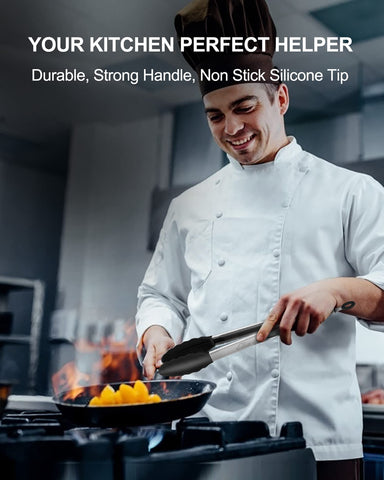 BNLCD 9-inch tong with robust grip for mid-sized foods and salads.