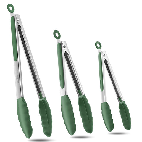 Bnlcd 600°F heat-resistant tongs, 7-inch turquoise for grilling and precise flipping.