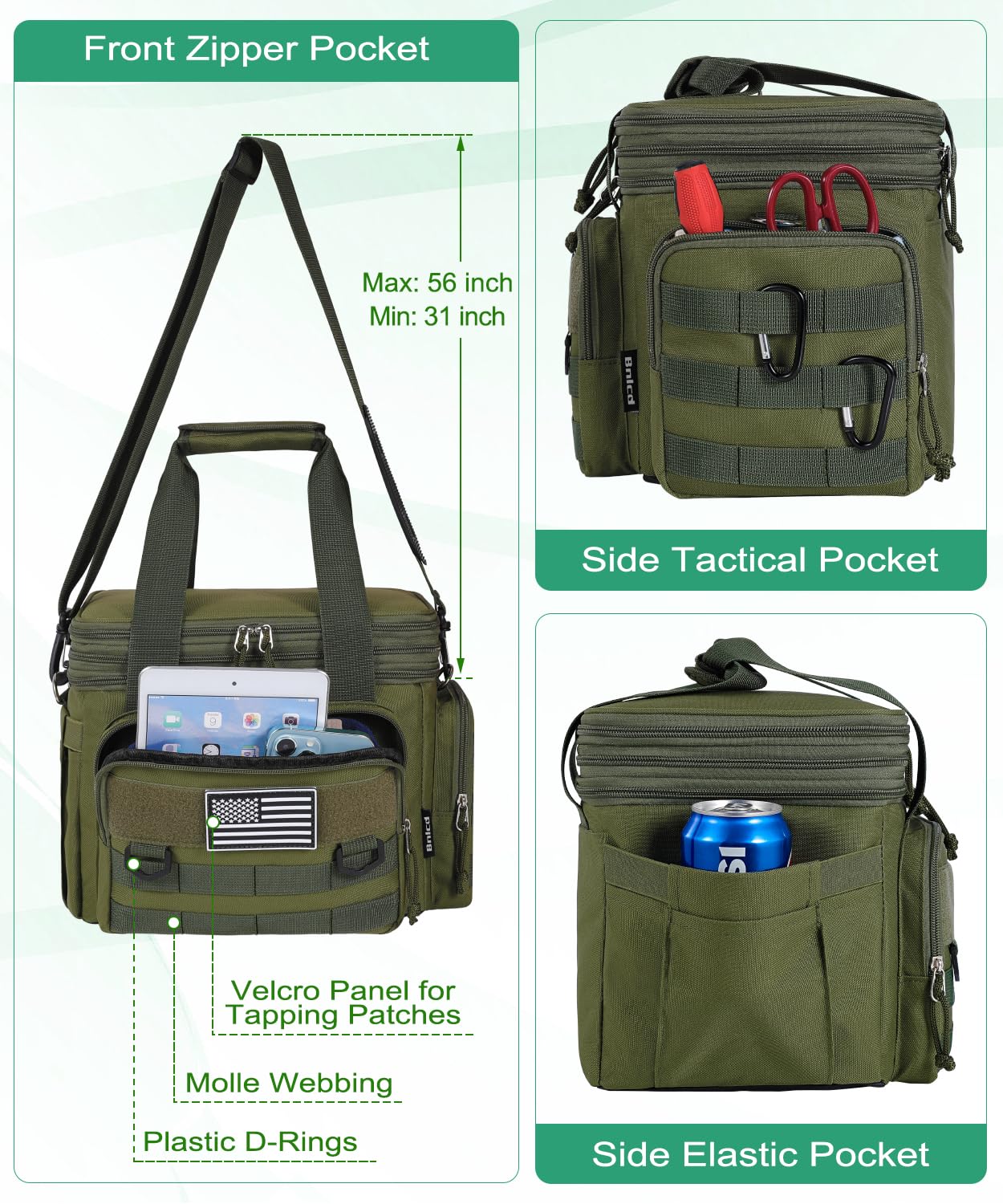 Bnlcd green American flag design for personal style