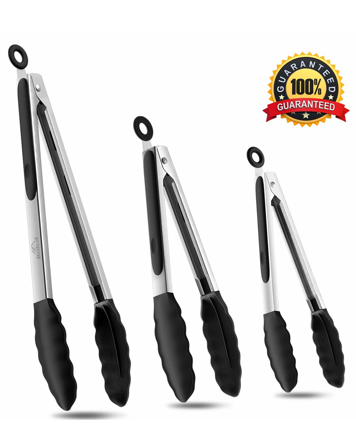 BNLCD black storage ring helps organize tongs in the kitchen.