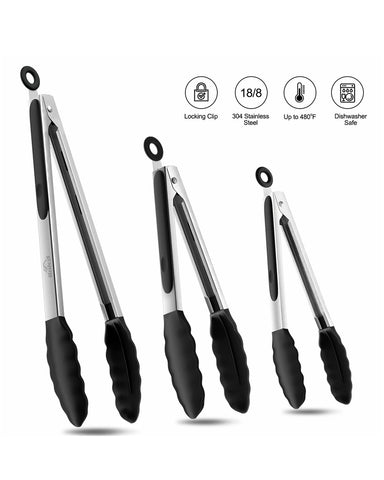 BNLCD set of three tongs for indoor and outdoor versatility.