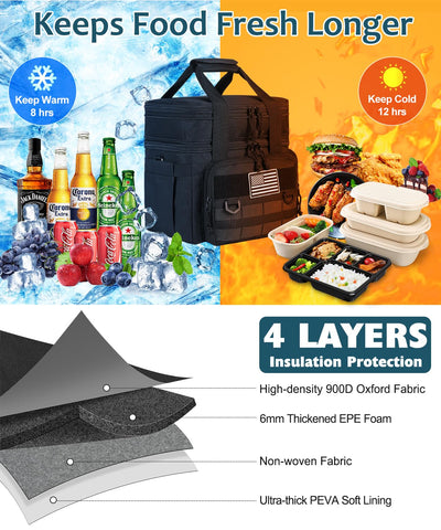 Bnlcd 16-liter capacity ideal for packing multiple meals and drinks.