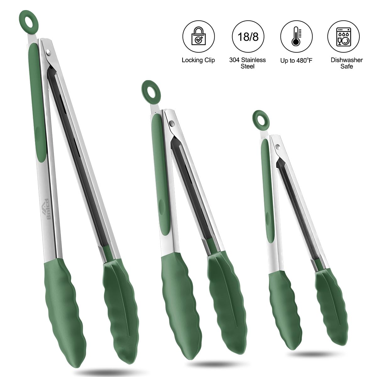 Bnlcd non-slip grip tongs ensure secure handling with wet hands.