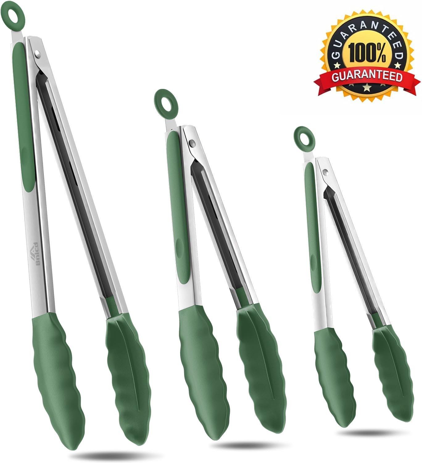 Bnlcd set of three kitchen tongs offers versatile sizes for grilling and serving.