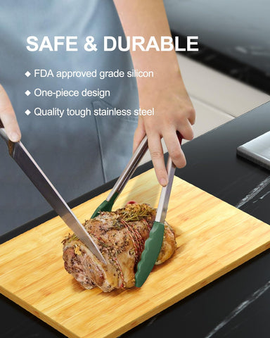 Bnlcd silicone tips kitchen tongs protect non-stick cookware surfaces.