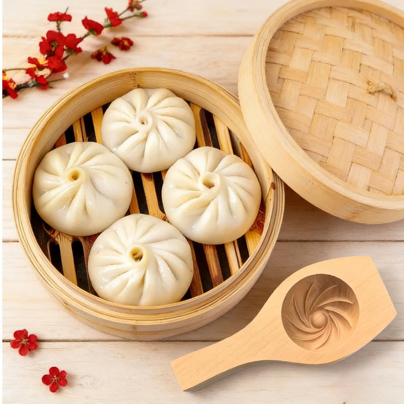 Bnrkmeb pastry shaper for mooncakes and flower buns.