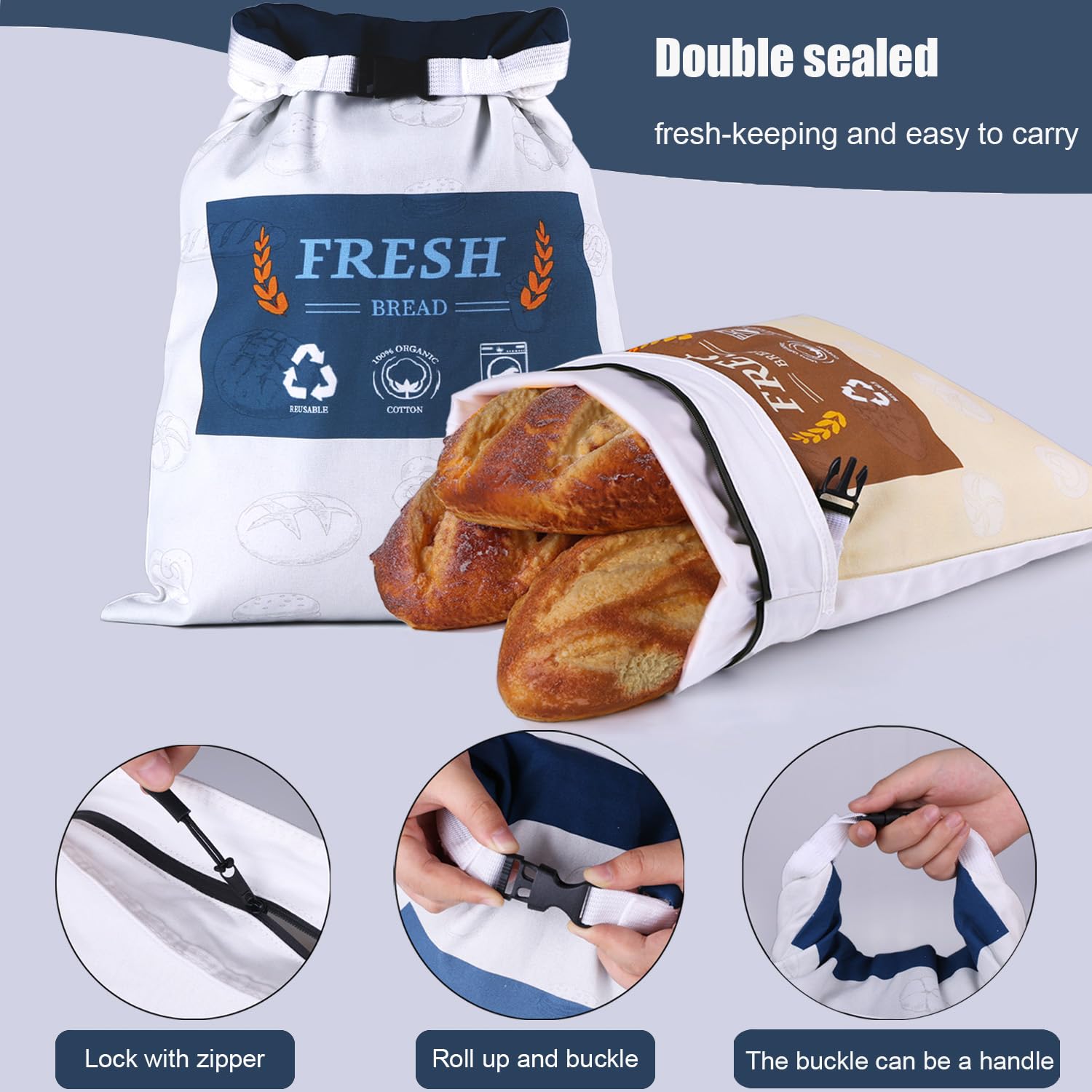 BNUNWISH cotton canvas exterior provides natural protection for homemade loaves.