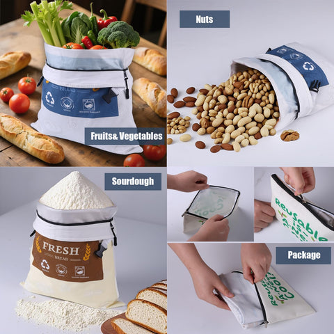 BNUNWISH extra-large 13x17 loaves fit artisan bread, bagels, and more.