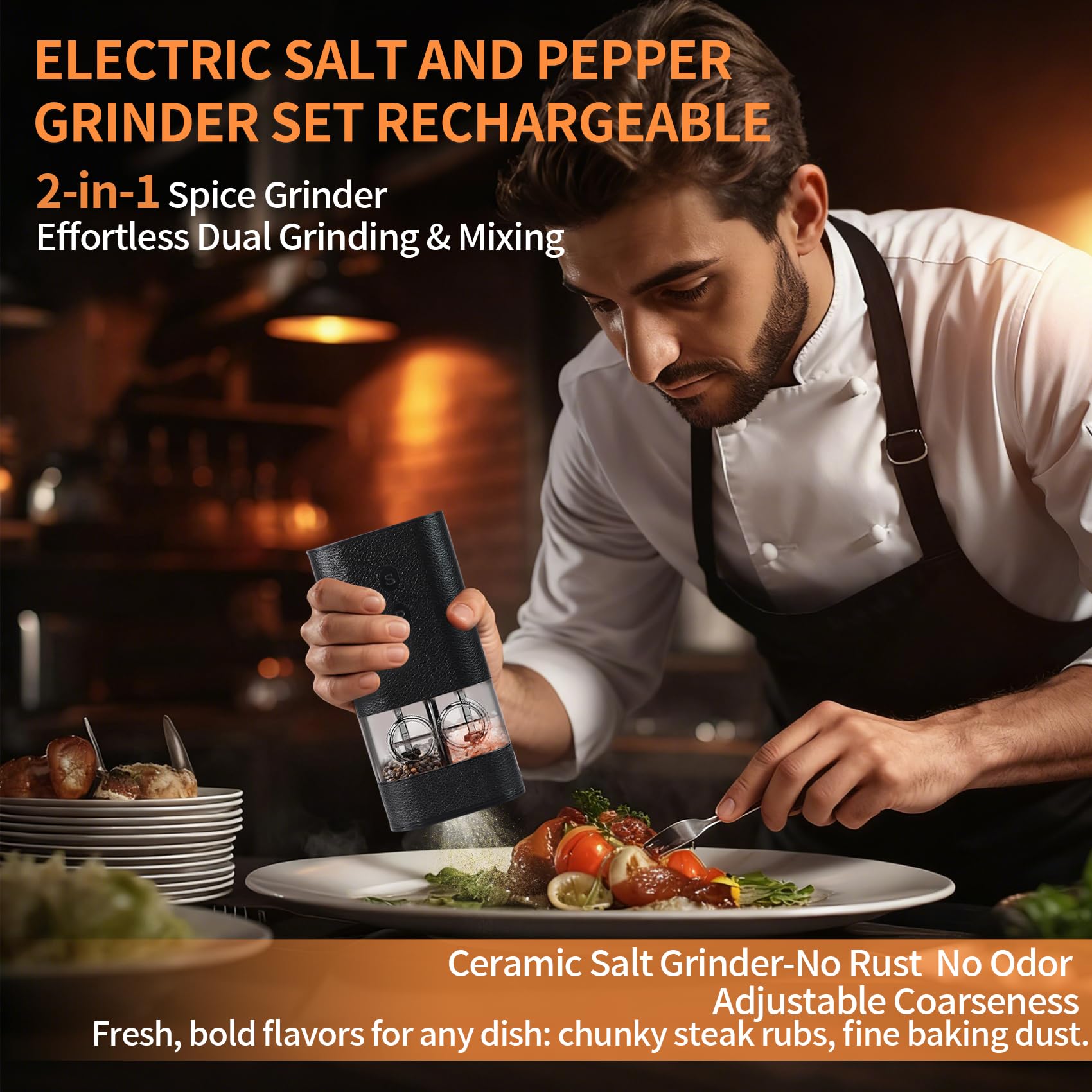 BoAn salt and pepper set with transparent chamber for easy monitoring.