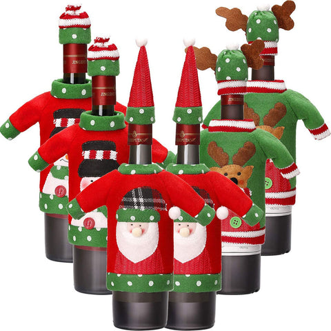 Boao Santa wine bottle cover with hat for festive table decor