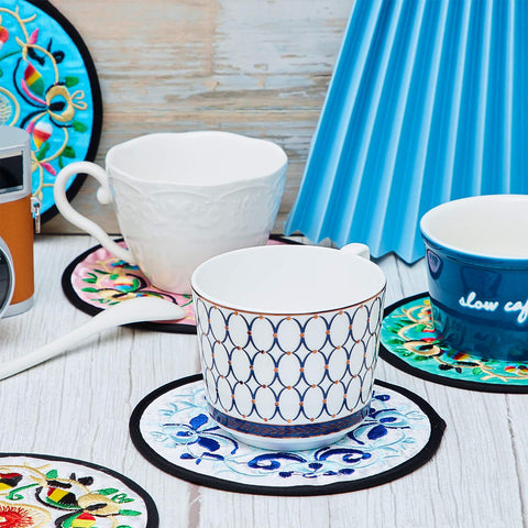 Boao dining table coaster collection enhances trays and service setups.