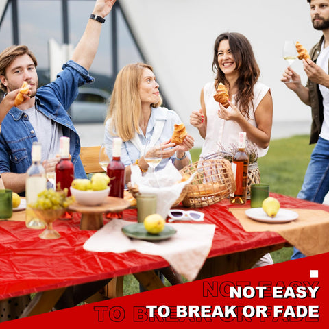 Boao red disposable tablecloth for quick setup and mess control.