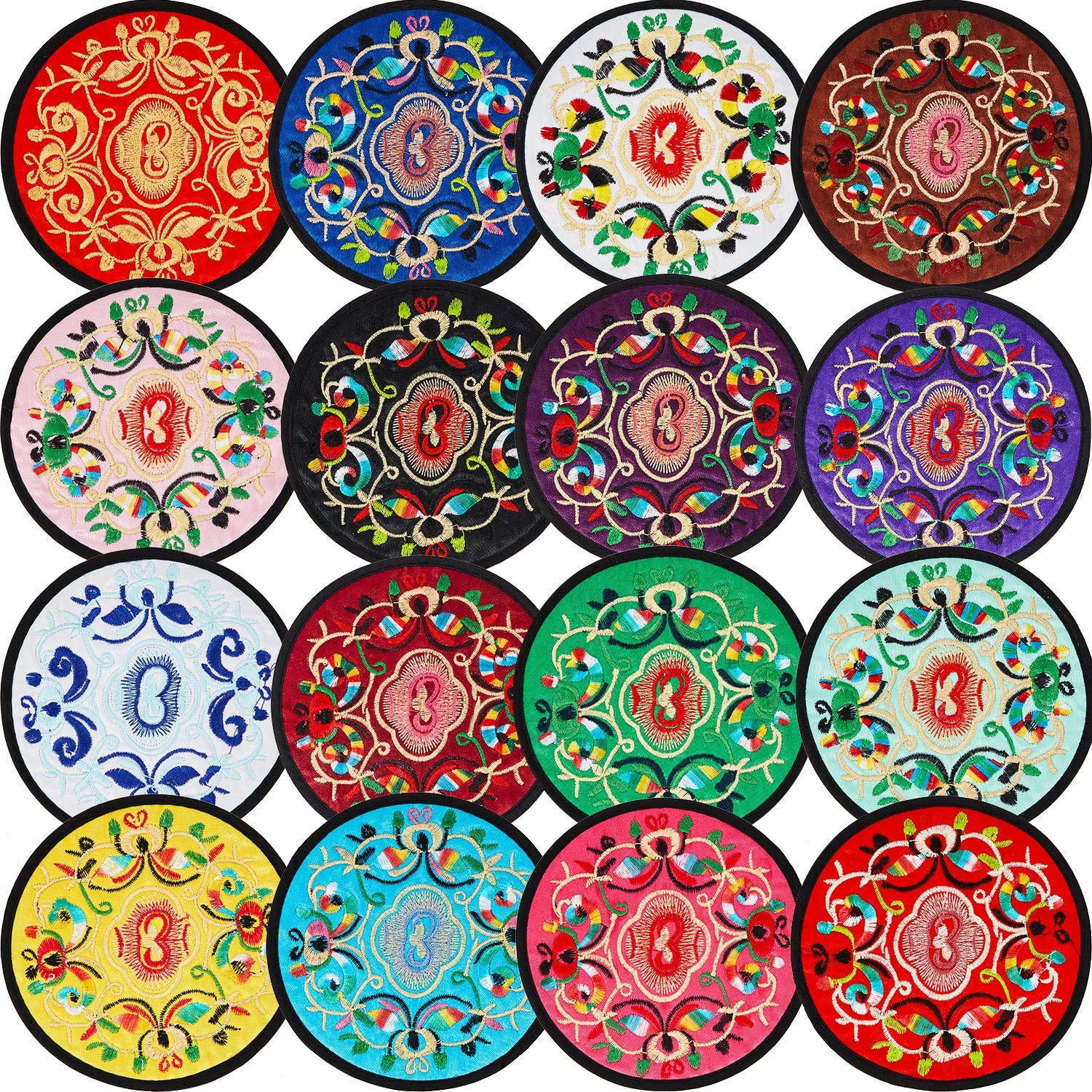 Boao fabric coaster set with embroidered patterns protects surfaces while adding color.