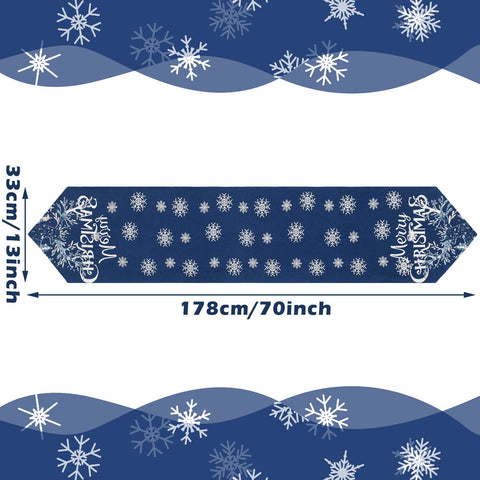 Close-up of Boao navy blue table runner fabric texture
