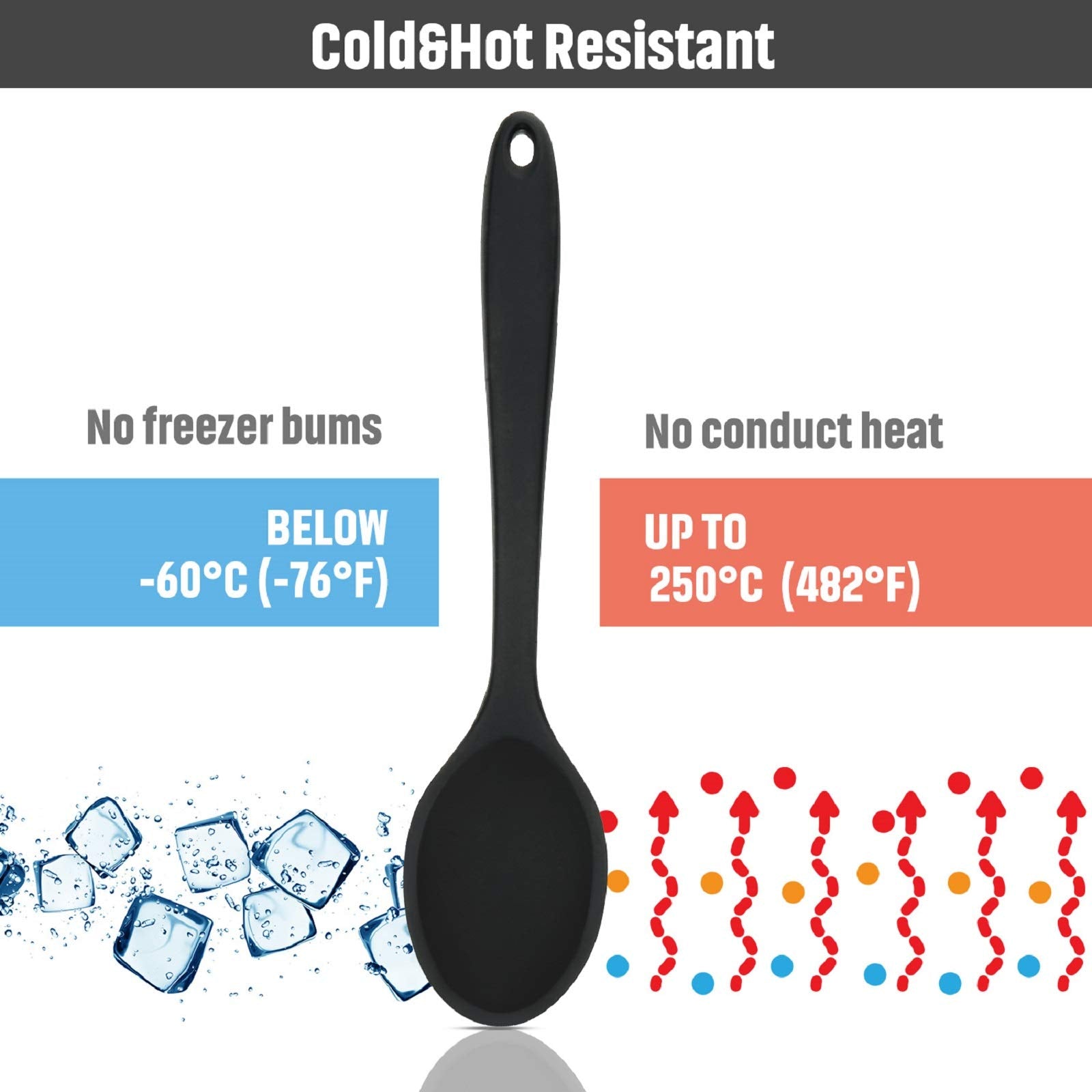 Boao silicone spoons-heat-resistant handles hot ingredients safely