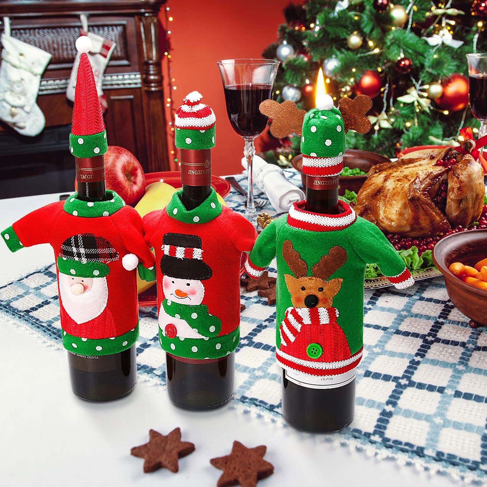 Boao ugly sweater wine bottle decoration adds holiday character