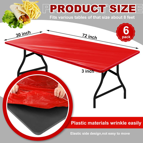 Boao waterproof disposable red tablecloth 72x30 keeps messes contained outdoors.